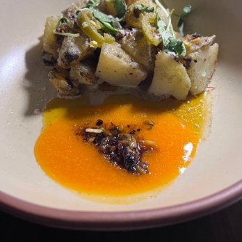 BATA - Grilled potatoes, sweet pepper, chili crisp, pork, onion - New American Near Me - Tucson, Arizona