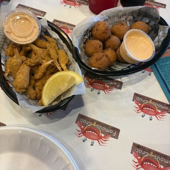 The Famous Crab - Fried Crab Fingers and Hush Puppies (10 Pcs) - Cajun/Creole Near Me - Houston, Texas The Famous Crab - Fried Crab Fingers and Hush Puppies (10 Pcs) - Cajun/Creole Near Me - Houston, Texas