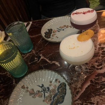 Soothr - Amethyst and pearl cocktails - Thai Near Me - New York, New York Soothr - Amethyst and pearl cocktails - Thai Near Me - New York, New York