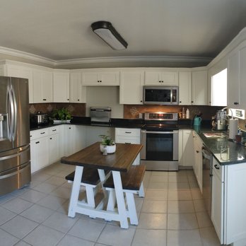Captivating Cabinet Painting - My beautifully updated white shaker style cabinets and my new custom made table for two. - Cabinetry Near Me Captivating Cabinet Painting - My beautifully updated white shaker style cabinets and my new custom made table for two. - Cabinetry Near Me