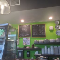 Menu. I like the green paint on the walls. Menu. I like the green paint on the walls.