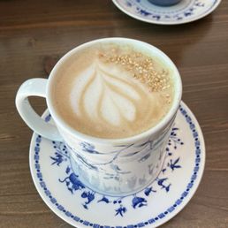 hot salted tahini honeycomb latte with oat milk hot salted tahini honeycomb latte with oat milk