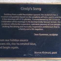 Cindy's Song - Dedication plaque