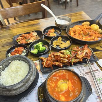 BCD Tofu House - tteokbokki, Spicy Raw Crab Combo with kimchi pork soondubu - Korean Near Me - Carrollton, Texas