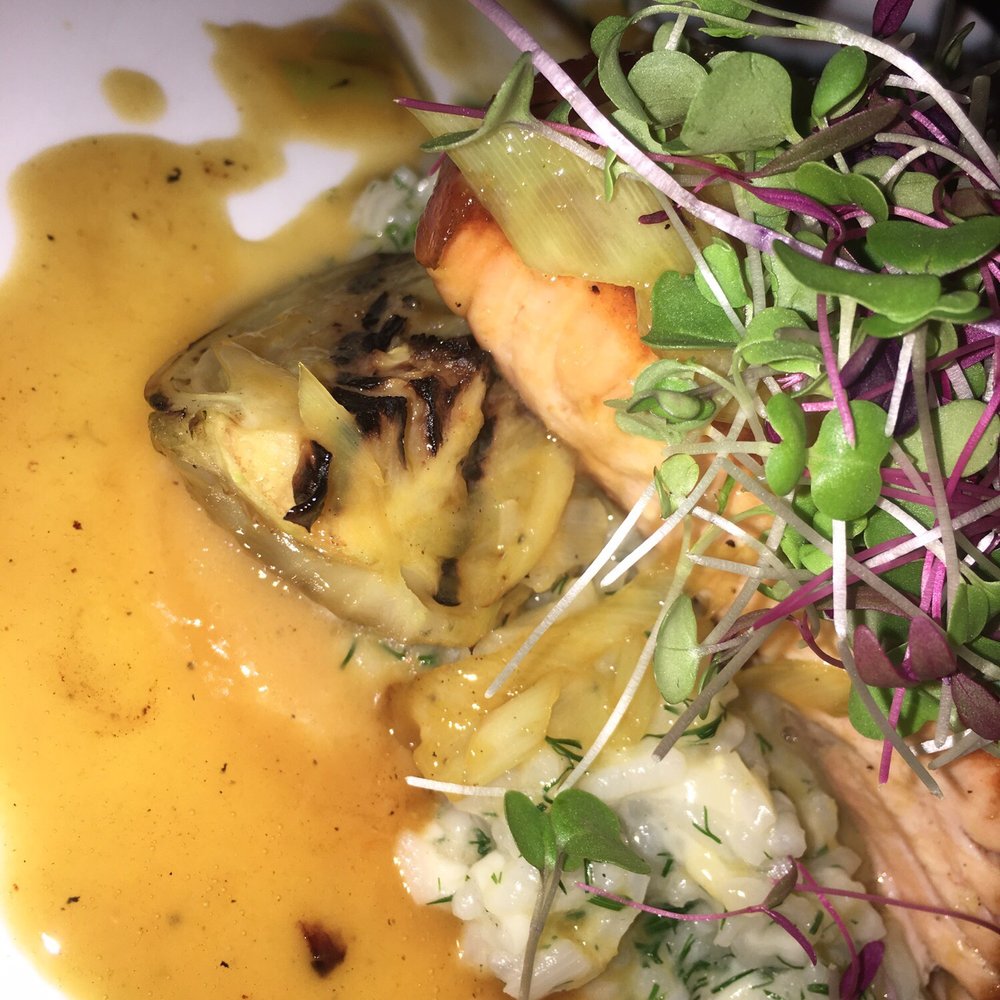 District Kitchen & Bar - With the salmon came grilled fennel, which I had never had before! - New American Near Me - Pittsfield, Massachusetts District Kitchen & Bar - With the salmon came grilled fennel, which I had never had before! - New American Near Me - Pittsfield, Massachusetts