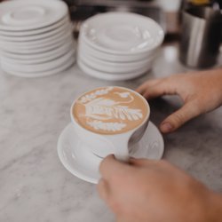 The Pour Choice - Single Origin Verve Coffee with Oatmilk & housemade blueberry syrup