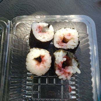 Ninja Sushi - I asked for the ume cucumber hosomaki without cucumber. What I got was a hollow roll where the cucumber was just poked out. - Sushi Bars Near Me - Waipahu, Hawaii Ninja Sushi - I asked for the ume cucumber hosomaki without cucumber. What I got was a hollow roll where the cucumber was just poked out. - Sushi Bars Near Me - Waipahu, Hawaii