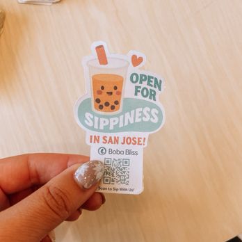 Boba Bliss - Free sticker - Bubble Tea Near Me - San Jose, California Boba Bliss - Free sticker - Bubble Tea Near Me - San Jose, California