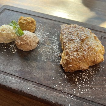 Public Square - Housemade Sugar Scone with cinnamon, pumpkin, and fig+honey butter balls. Highly recommend the scone. Fave butter was the cinnamon. - Coffee & Tea Near Me - La Mesa, California