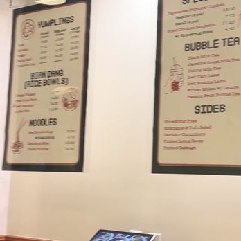 Yumpling - Menu and kiosk area. They have 3 kiosk tablets - Taiwanese Near Me - New York, New York