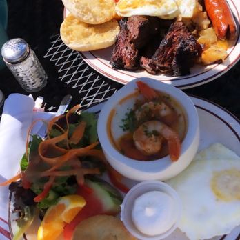 New Moon Cafe - Shrimp n Cajun Shrimp N' Grits with Eggs Steak 'n' Eggs-As-You-Like'm - Barbeque Near Me - East Quogue, New York New Moon Cafe - Shrimp n Cajun Shrimp N' Grits with Eggs Steak 'n' Eggs-As-You-Like'm - Barbeque Near Me - East Quogue, New York