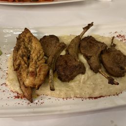 Lamb chops and chicken skewers Lamb chops and chicken skewers