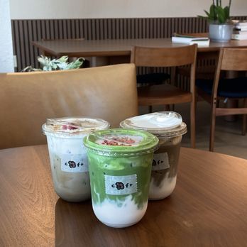 Coft - Flan latte, berries and cream matcha, sea salt hojicha - Coffee & Tea Near Me - Chino, California Coft - Flan latte, berries and cream matcha, sea salt hojicha - Coffee & Tea Near Me - Chino, California