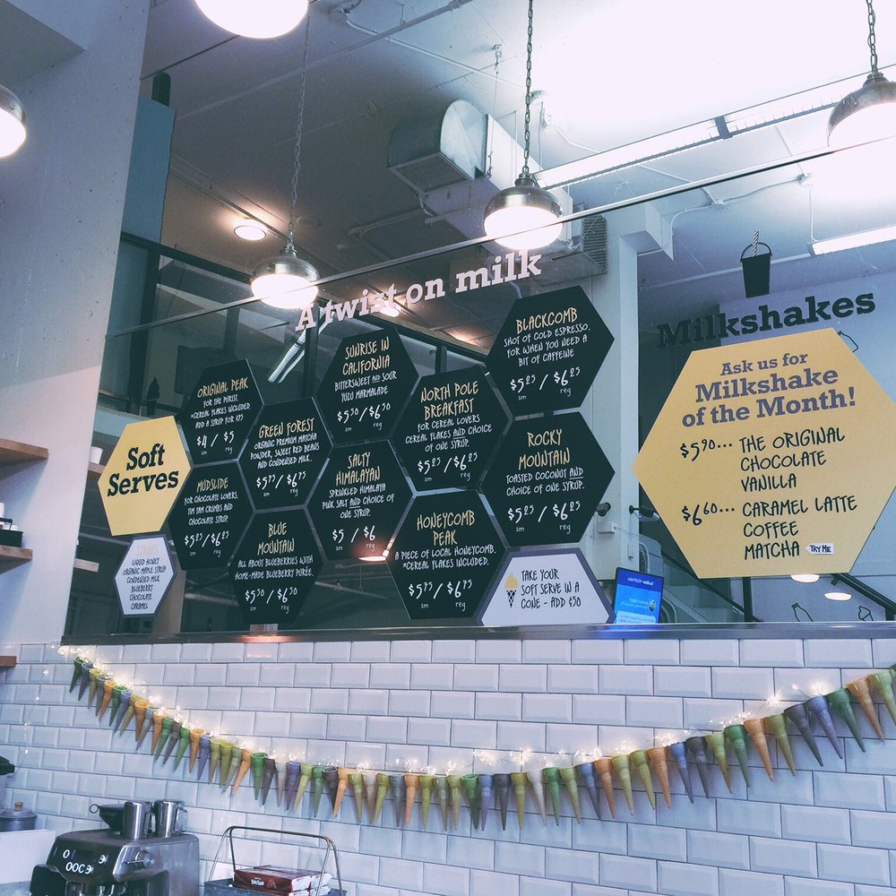 Soft Peaks - Menu on the board! - Ice Cream & Frozen Yogurt Near Me - Vancouver, British Columbia Soft Peaks - Menu on the board! - Ice Cream & Frozen Yogurt Near Me - Vancouver, British Columbia