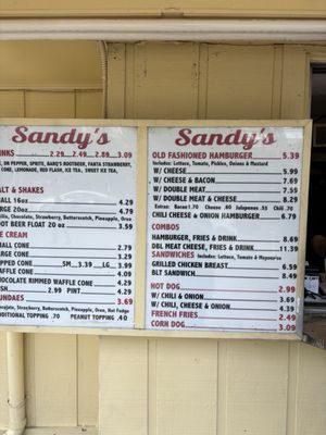 Menu photo 1 Sandy's Hamburgers Austin, TX Menu photo 1 Sandy's Hamburgers Austin, TX
