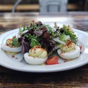 Photo of Mason Jar NYC - New York, NY, United States. Deviled eggs with a salad