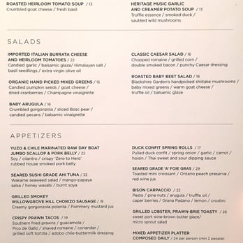 Terra - Appetizer Menu - Canadian (New) Near Me - Thornhill, Ontario