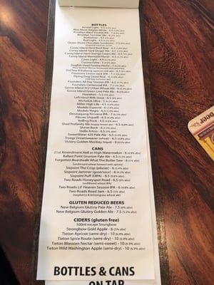 Menu photo 6 Bar Cilento Stirling, NJ