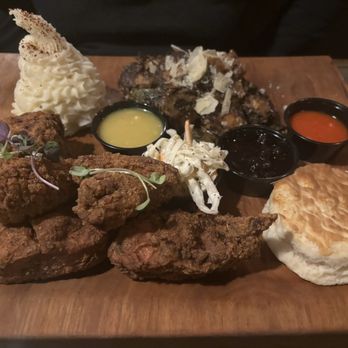 Bondhouse Kitchen - Buttermilk fried chicken player and skillet cornbread. - New American Near Me - Baltimore, Maryland