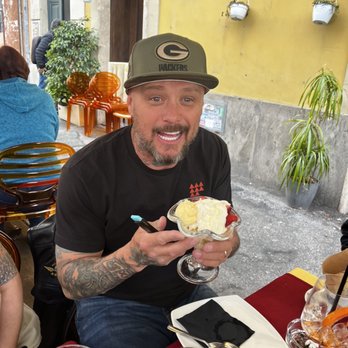 Hostaria al Gladiatore - My brother in law with a mixed fruit gelato - Mediterranean Near Me - Rome, RM Hostaria al Gladiatore - My brother in law with a mixed fruit gelato - Mediterranean Near Me - Rome, RM