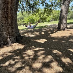 Stop on the trail with swings!