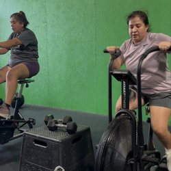 Air Bike and Dumbells