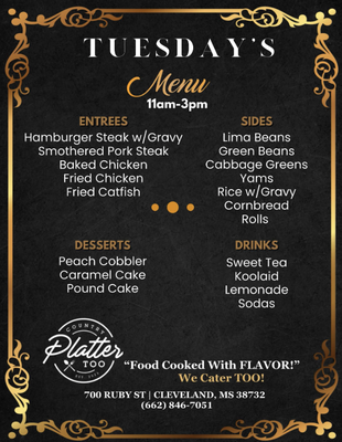 Menu photo 1 Country Platter Too Cleveland, MS Menu photo 1 Country Platter Too Cleveland, MS