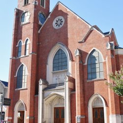 The Basilica of Sts. Peter & Paul - The current front of the church building with the east bell tower.