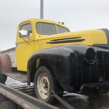 Midas - The 46 Ford left for restoration. We fixed up all major engine components, got it running with a custom gas tank relocation - Auto Repair Near Me - Grand Prairie, Texas