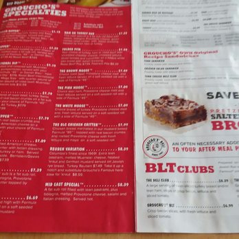 Groucho's Deli - Menu - Delis Near Me - Columbia, South Carolina