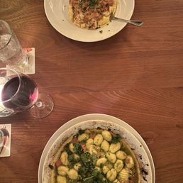 Wood-Grilled Shrimp And Grits Brick-Oven Seasonal Gnocchi (Pesto) Wood-Grilled Shrimp And Grits Brick-Oven Seasonal Gnocchi (Pesto)