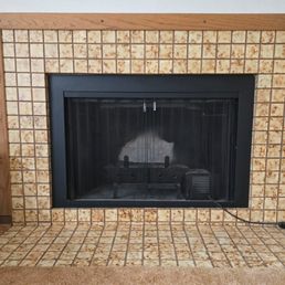 Old tile fireplace