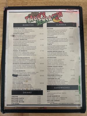Menu photo 2 Taco Sensacion Yacolt, WA