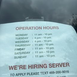 Changed hours