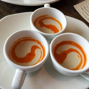 Ox - (Amuse) Wild Mushroom Soup with Smoked Paprika Oil - Argentine Near Me - Portland, Oregon Ox - (Amuse) Wild Mushroom Soup with Smoked Paprika Oil - Argentine Near Me - Portland, Oregon