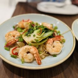 Golden Szechuan Noodles with Shrimp
