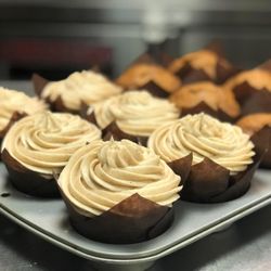 Whirling Dervish Bakery & Coffee Shop - Pumpkin Muffins w/Maple Cinnamon Cream Cheese Icing