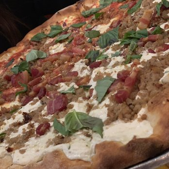 Nick's Pizza - Our half white half red pizza - Italian Near Me - New York, New York Nick's Pizza - Our half white half red pizza - Italian Near Me - New York, New York