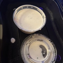 Diluted, watery, and tasteless ranch. Don't pay extra for it. Extremely obvious Diluted, watery, and tasteless ranch. Don't pay extra for it. Extremely obvious