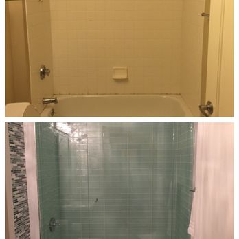 Appel Tile - Glass tub surround, stone and glass decorative tile wall - General Contractors Near Me - San Francisco, California