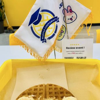 Waffle University - Ordered apple cinnamon waffle with 3 scoops of vanilla ice cream - truly a HOOT - Waffles Near Me - Las Vegas, Nevada Waffle University - Ordered apple cinnamon waffle with 3 scoops of vanilla ice cream - truly a HOOT - Waffles Near Me - Las Vegas, Nevada