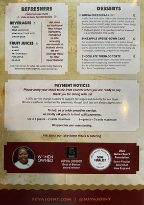 Menu photo 1 Suyajoint Roxbury Crossing, MA