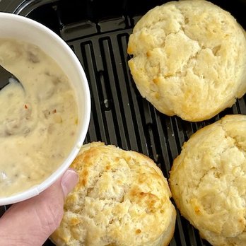 Hash Kitchen - Biscuits and sausage gravy minus the fried eggs and the sausage. - Breakfast & Brunch Near Me - Scottsdale, Arizona