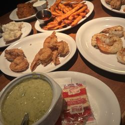 Stoney Point Grill - Shrimp Half Dozen Buffalo Stoney Wings Boneless Stoney Wings Broccoli cheese soup Sweet potato fries