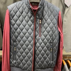 Bertalia - Quilt Puffer Vest with Burgundy Accent