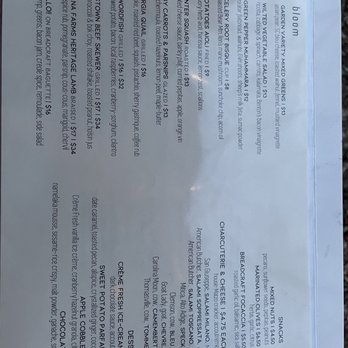 Bloom - Menu - Tapas/Small Plates Near Me - Roanoke, Virginia