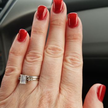 2NE1 Nails - Pretty glittery red for christmas! - Reflexology Near Me - Williamsville, New York