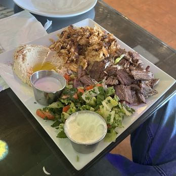 Damascus House Cuisine - Sharwarma plate - Mediterranean Near Me - Anaheim, California Damascus House Cuisine - Sharwarma plate - Mediterranean Near Me - Anaheim, California