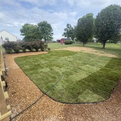 Elite - 1200 sqft of tall fescue sod and 2 ton of pea gravel with plastic edging and seed and 1 unit of straw
