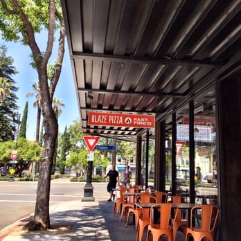 Blaze Pizza - Outside seating with a view of the center of the historic downtown City of Orange area - Salad Near Me - Orange, California